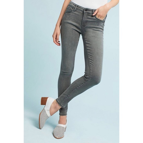 Anthro Pilcro Gray Mid-Rise Gray Skinny Jeans - Picture 2 of 9